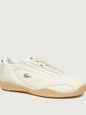 Lacoste Skórzane sneakersy Median | zamsz biały