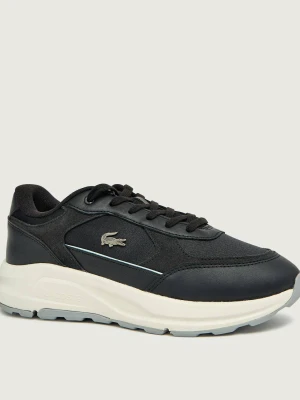 Lacoste Sneakersy Run Set | z dodatkiem skóry | zamsz czarny