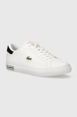 Lacoste sneakersy skórzane Powercourt Logo Tongue Leather kolor biały 47SMA0082