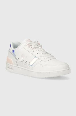 Lacoste sneakersy skórzane T-Clip Pastel Accent Leather kolor biały 47SFA0061