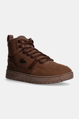 Lacoste sneakersy T-Clip Winter Mid kolor brązowy 48SMA0040