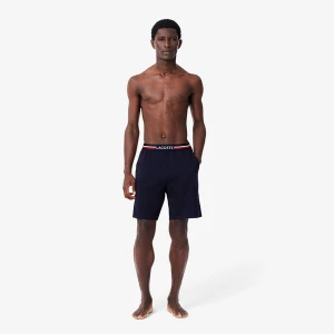 Lacoste Spodenki od piżamy z trzykolorowym paskiem w talii