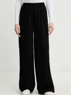 Lacoste spodnie damskie kolor czarny proste high waist HF2627