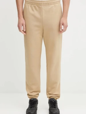 Lacoste spodnie dresowe bawełniane męskie kolor beżowy gładkie XH9833