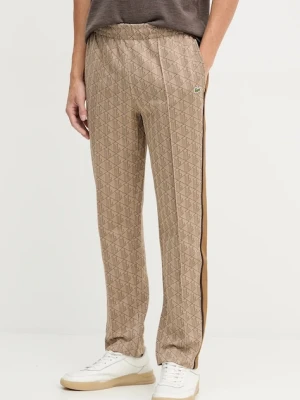 Lacoste spodnie dresowe kolor beżowy wzorzyste XH1440
