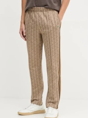 Lacoste spodnie dresowe kolor beżowy wzorzyste XH1440