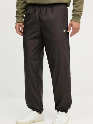 Lacoste spodnie dresowe męskie kolor brązowy gładkie XH8909
