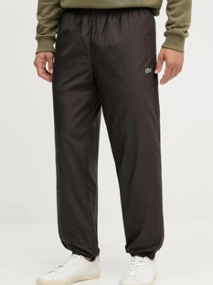 Lacoste spodnie dresowe męskie kolor brązowy gładkie XH8909