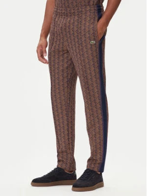 Lacoste Spodnie dresowe XH1440 Brązowy Regular Fit