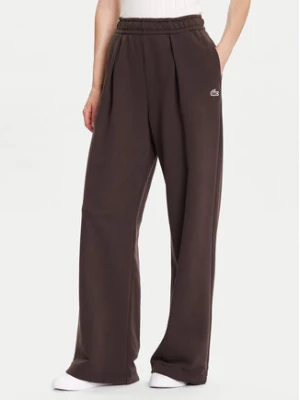 Lacoste Spodnie palazzo XF5248 Brązowy Wide Leg