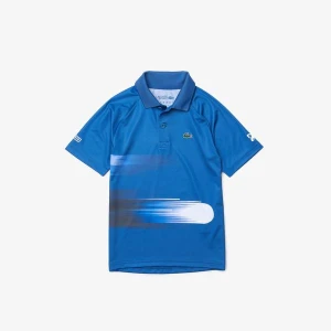 Lacoste SPORT Erkek Çocuk Baskılı Mavi Polo