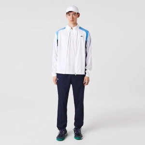 Lacoste SPORT Erkek Regular Fit Uzun Kollu Dik Yaka Renk Bloklu Beyaz Eşofman Takımı