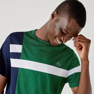 Lacoste Sport Męski T-Shir Do Gry W Tenisa Z Oddychającej Piki Z Blokami Kolorystycznymi