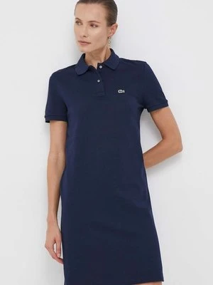 Lacoste sukienka bawełniana kolor granatowy mini prosta