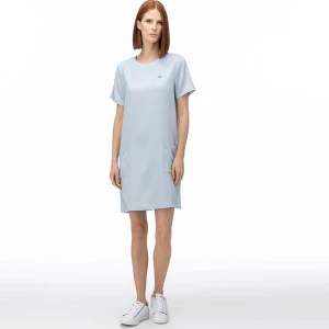 Lacoste Sukienka Damska Z Krótkimi Rękawami İ Okrągłym Wycięciem Pod Szyją
