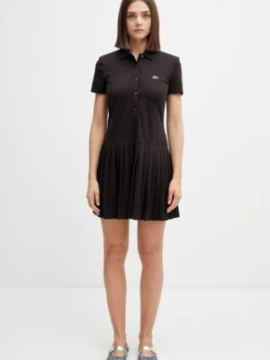 Lacoste sukienka gładka z bawełną