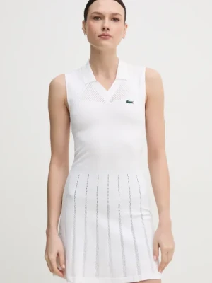 Lacoste sukienka kolor biały mini rozkloszowana EF0615