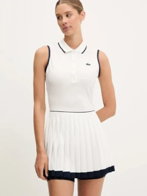 Lacoste sukienka kolor biały mini rozkloszowana EF8582