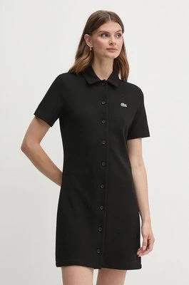 Lacoste sukienka kolor czarny mini prosta