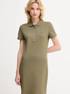 Lacoste sukienka kolor zielony mini prosta