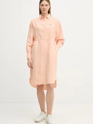 Lacoste sukienka koszulowa z lnem