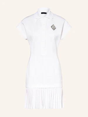 Lacoste Sukienka Polo Laura Z Mieszanki Materiałów Z Plisami weiss