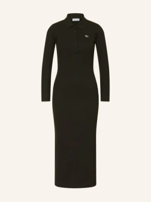 Lacoste Sukienka Polo Z Dżerseju schwarz