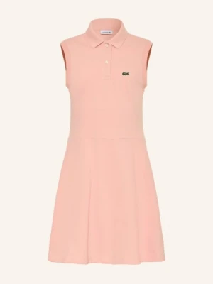 Lacoste Sukienka Polo Z Pikowanym Wzorem orange