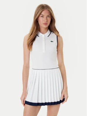 Lacoste Sukienka tenisowa EF8582 Biały Slim Fit