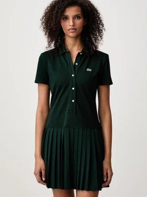 Lacoste sukienka z bawełną zielony