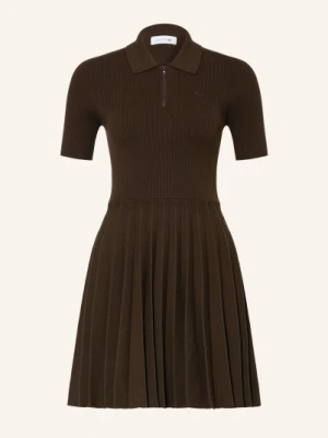 Lacoste Sukienka Z Dzianiny Z Plisami braun