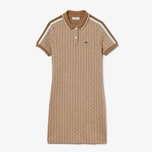 Lacoste Sukienka żakardowa Slim Fit Monogram