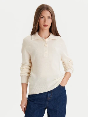 Lacoste Sweter AF4010 Écru Regular Fit Kremowy