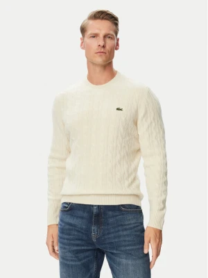 Lacoste Sweter AH2924 Beżowy jasny Regular Fit