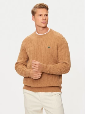 Lacoste Sweter AH2924 Brązowy Regular Fit