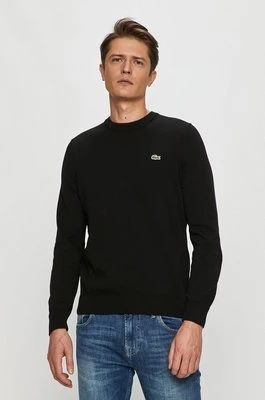 Lacoste sweter bawełniany kolor czarny lekki