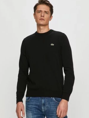 Lacoste sweter bawełniany kolor czarny lekki