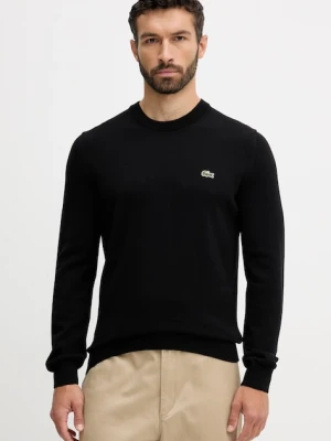 Lacoste sweter bawełniany kolor czarny lekki