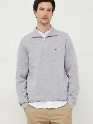 Lacoste sweter bawełniany kolor szary z półgolfem