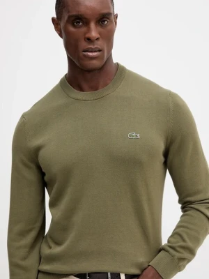 Lacoste sweter bawełniany kolor zielony lekki