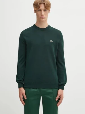 Lacoste sweter bawełniany kolor zielony lekki