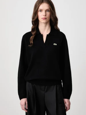Lacoste sweter damski kaszmirowy czarny