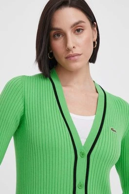 Lacoste sweter damski kolor zielony lekki