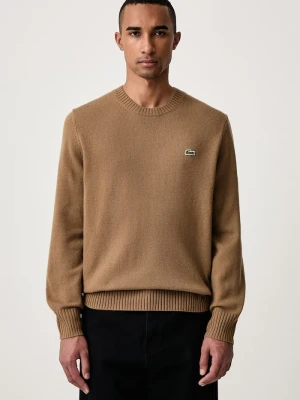 Lacoste sweter damski wełniany brązowy