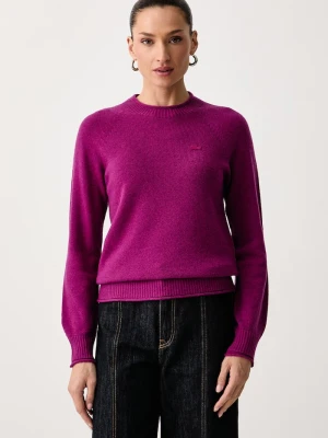Lacoste sweter damski wełniany różowy