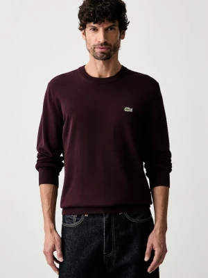 Lacoste sweter męski bawełniany bordowy