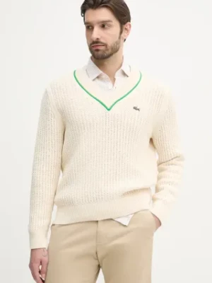 Lacoste sweter męski kolor beżowy AH9303