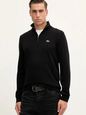 Lacoste sweter męski kolor czarny z półgolfem