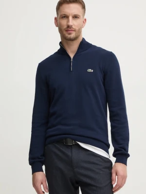 Lacoste sweter męski kolor granatowy z półgolfem