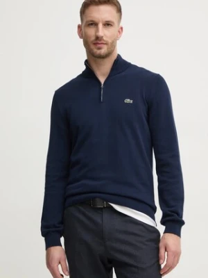 Lacoste sweter męski kolor granatowy z półgolfem